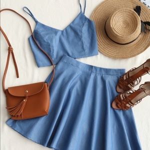 NWT Zaful top & skirt set size M